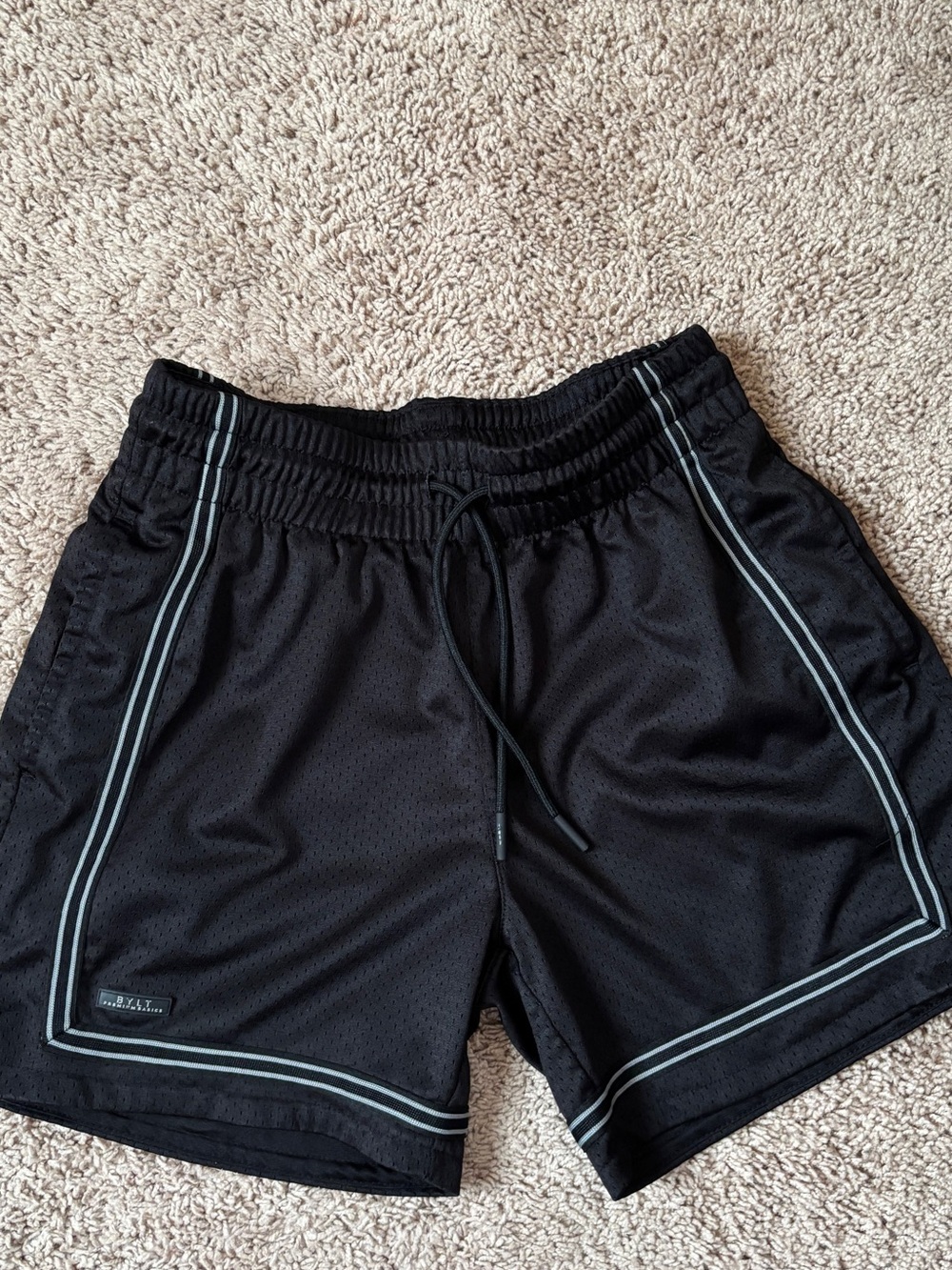 Black Athletic Shorts with Reflective Trim